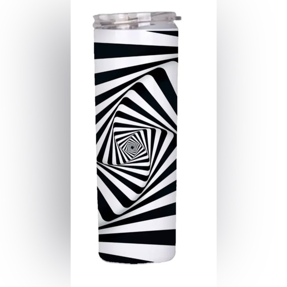 Black and white color illusion tumbler Semi handmade special gift - Picture 1 of 2